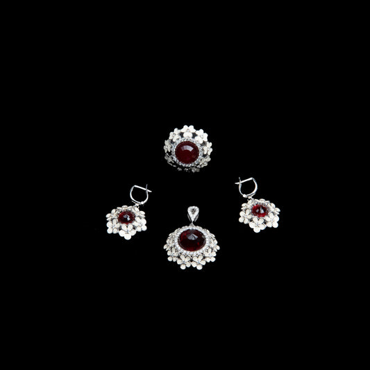 Set Argint cu Email si Zirconiu cubic