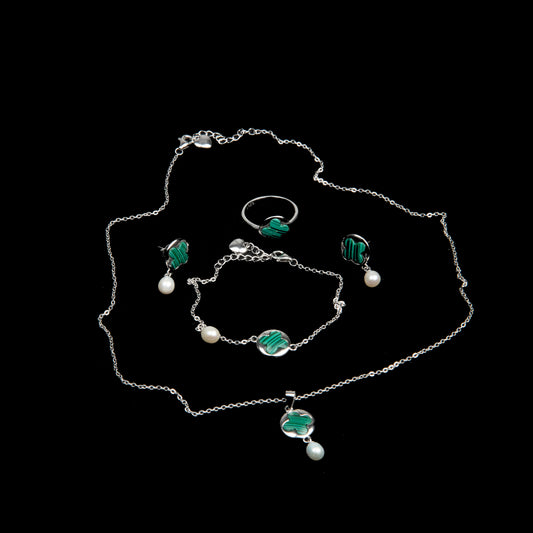 Set Argint cu Email si Perla