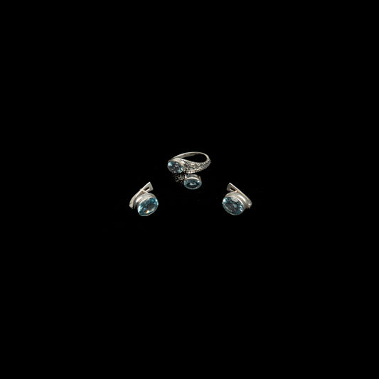 Set Argint cu Blue Topaz