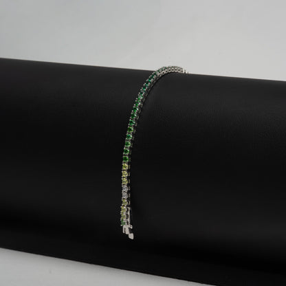 Brăţară Tennis Argint "Green Ombre"