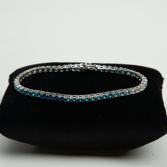 Brăţară Tennis Argint "Blue Ombre"
