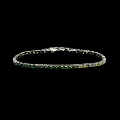 Brăţară Tennis Argint "Green Ombre"