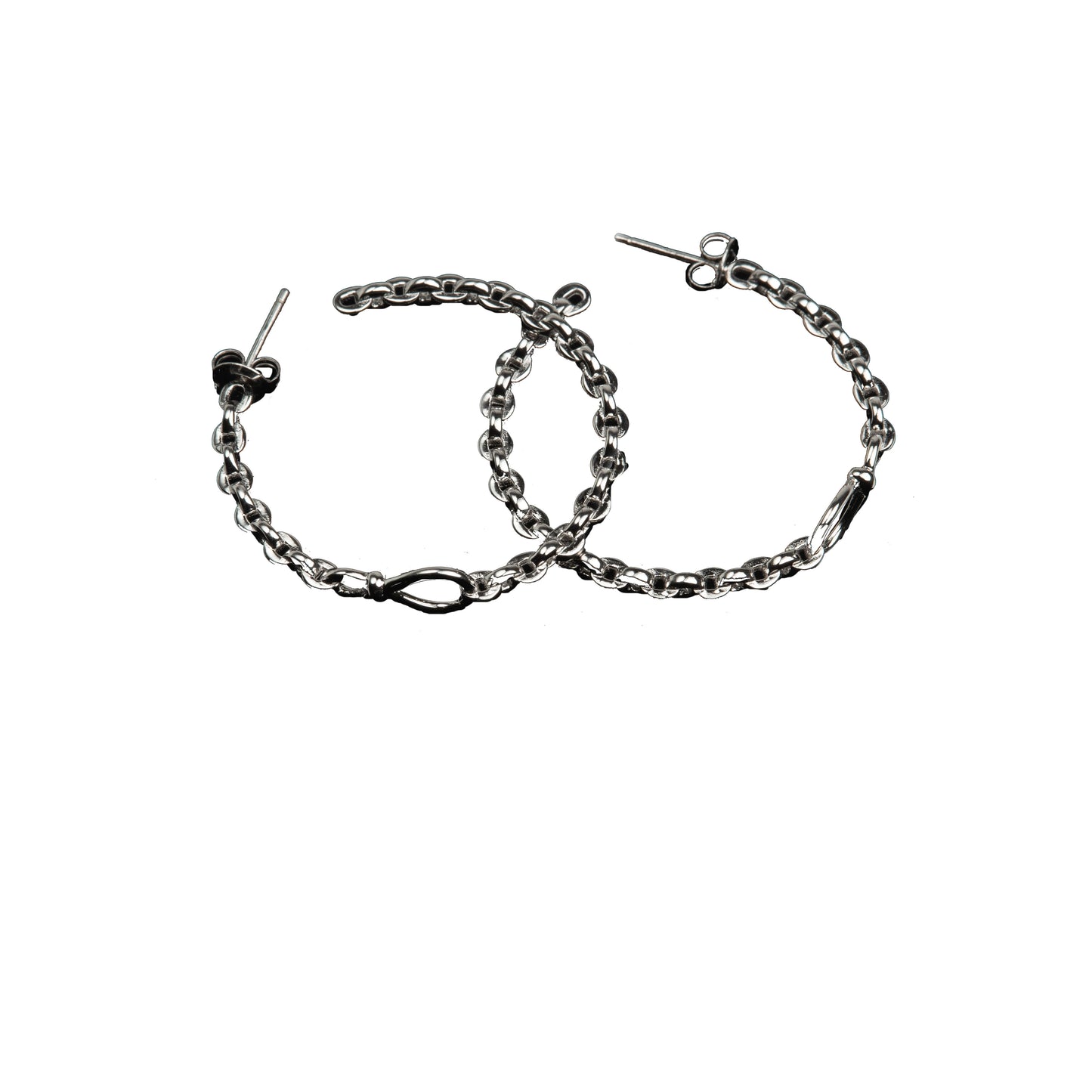Cercei Argint "Chainlink Hoop"