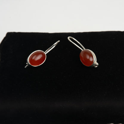 Cercei Argint "Crimson Glow"