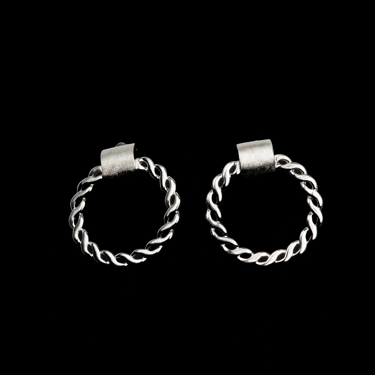 Cercei Argint " Molten Chain"