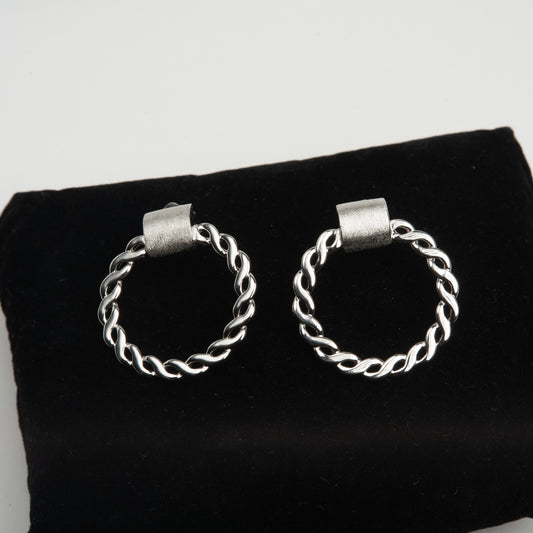 Cercei Argint " Molten Chain"