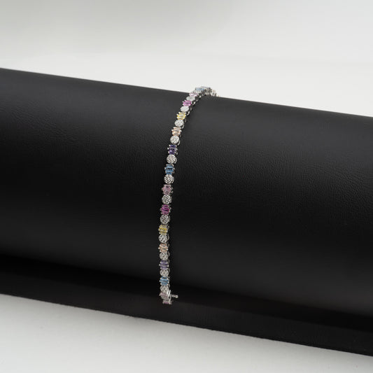 Brățară Argint "Rainbow Gem" (18cm)