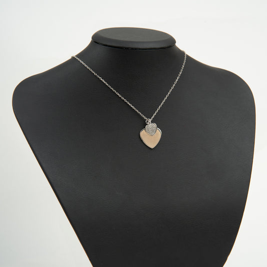 Colier Argint "Two Hearted"
