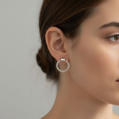 Cercei Argint " Molten Chain"