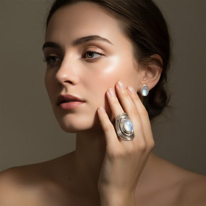 Set Argint cu Piatra lunii